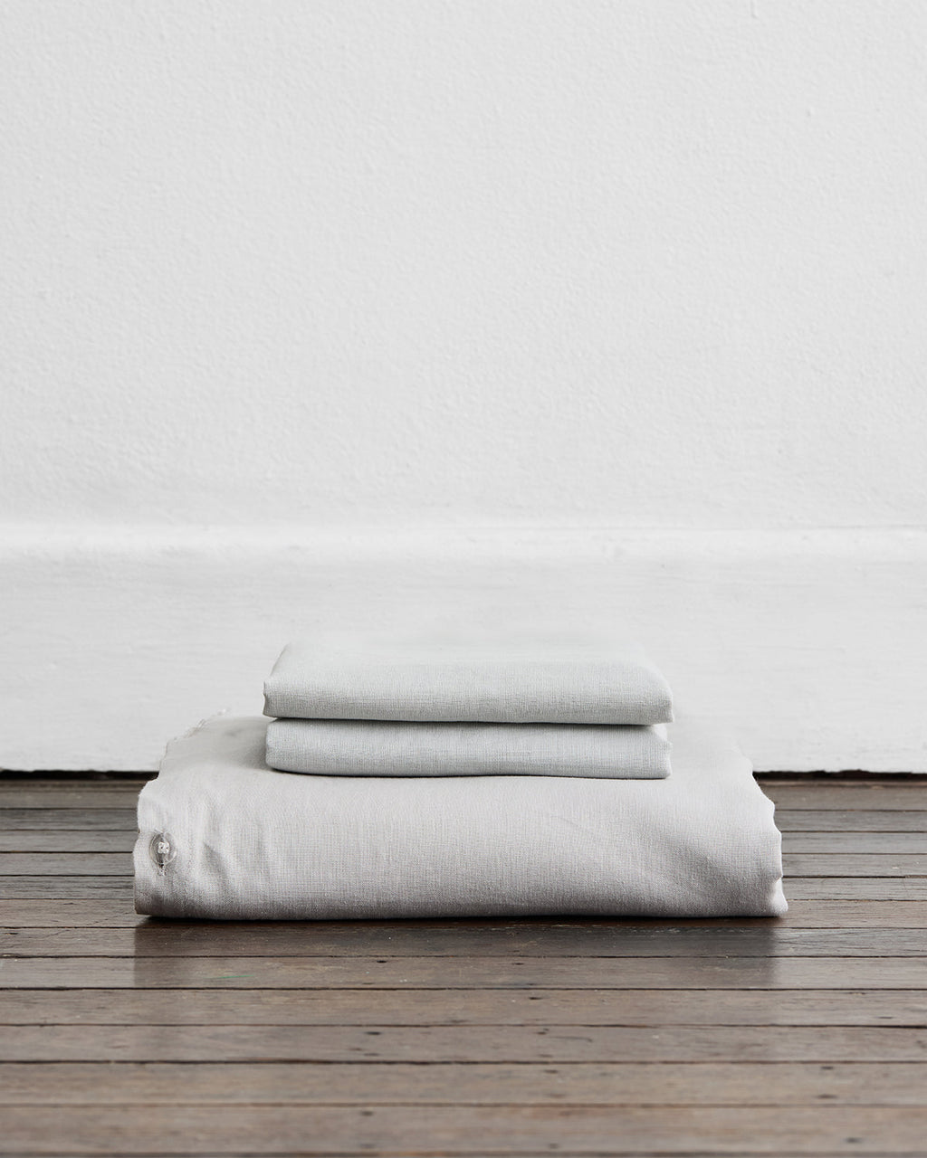 Fog 100% French Flax Linen Duvet Cover Set